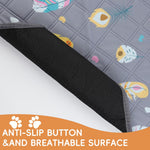 Qpets Pee Pads for Dogs with Multi Layer Leak Proof Design 90x75cm Gray Printing | Washable Reusable Puppy Training Mat