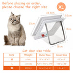 Qpets Large Cat Door for Small Pets with 4 Way Locking System 28×25×5.5cm ABS Frame | Easy Install
