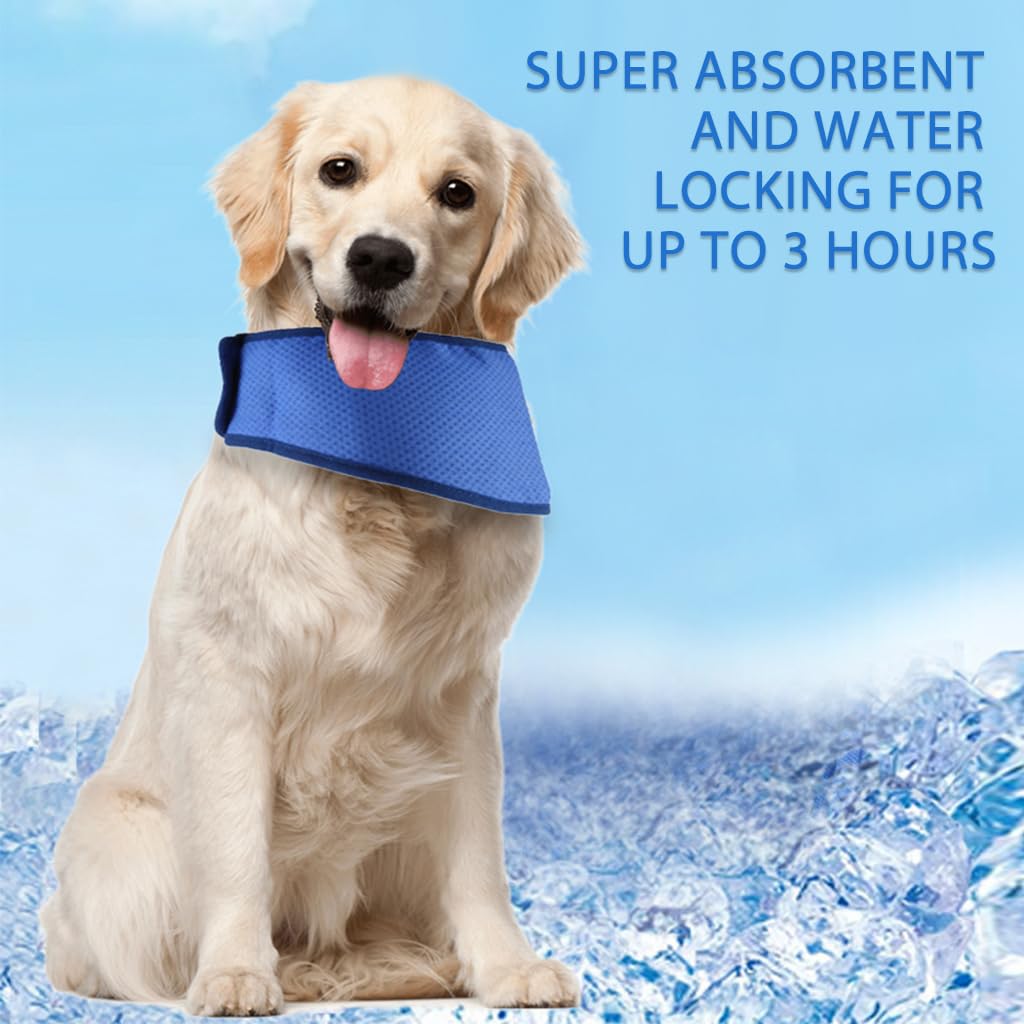 Qpets Cooling Collar for Dogs and Cats featuring Hook and Loop Closure 42–53CM | Keeps Pets Cool During Summer Walks