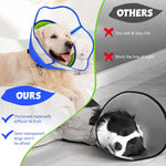 Qpets Dog Cone Collar for Post Surgery Recovery with Adjustable Drawstring Fit 38–47cm | Breathable Mesh and PP Frame