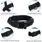 Qpets Tactical Adjustable Nylon Dog Collar for Medium Large Dogs 43–52cm with Quick Release Metal Buckle and Strap Handle