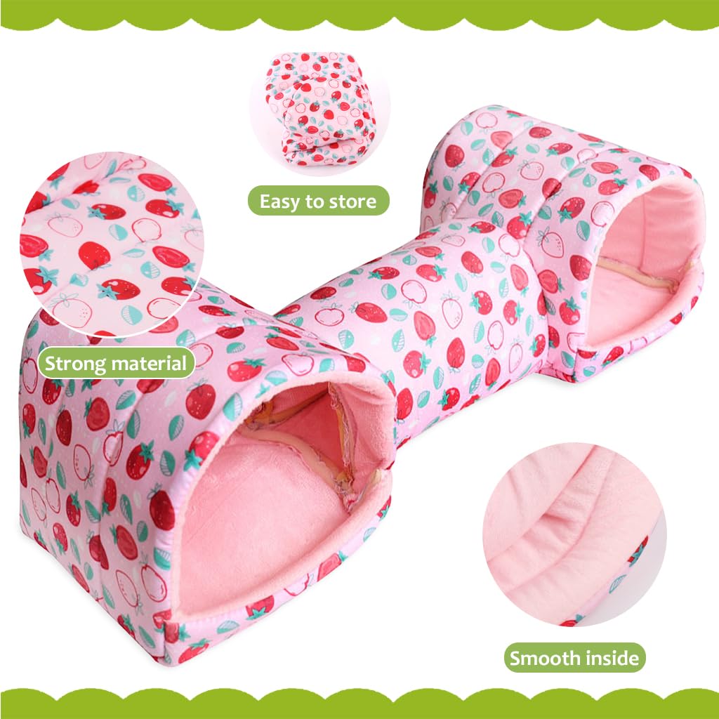 Qpets Hamster House for Play and Rest with Central Tunnel 51x17x19cm Soft Cotton Hideout