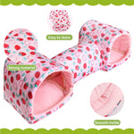 Qpets Hamster House for Play and Rest with Central Tunnel 51x17x19cm Soft Cotton Hideout