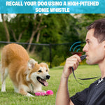 Qpets Dog Clicker for Training with High Frequency Whistle and Heart Button | 2 Pack Blue Black