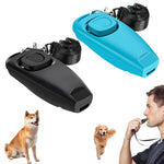 Qpets Dog Clicker for Training with High Frequency Whistle and Heart Button | 2 Pack Blue Black