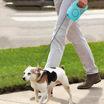 Qpets LED Retractable Dog Leash for Night Walks with 9.8 ft Tape and 360° Swivel Clasp | Green