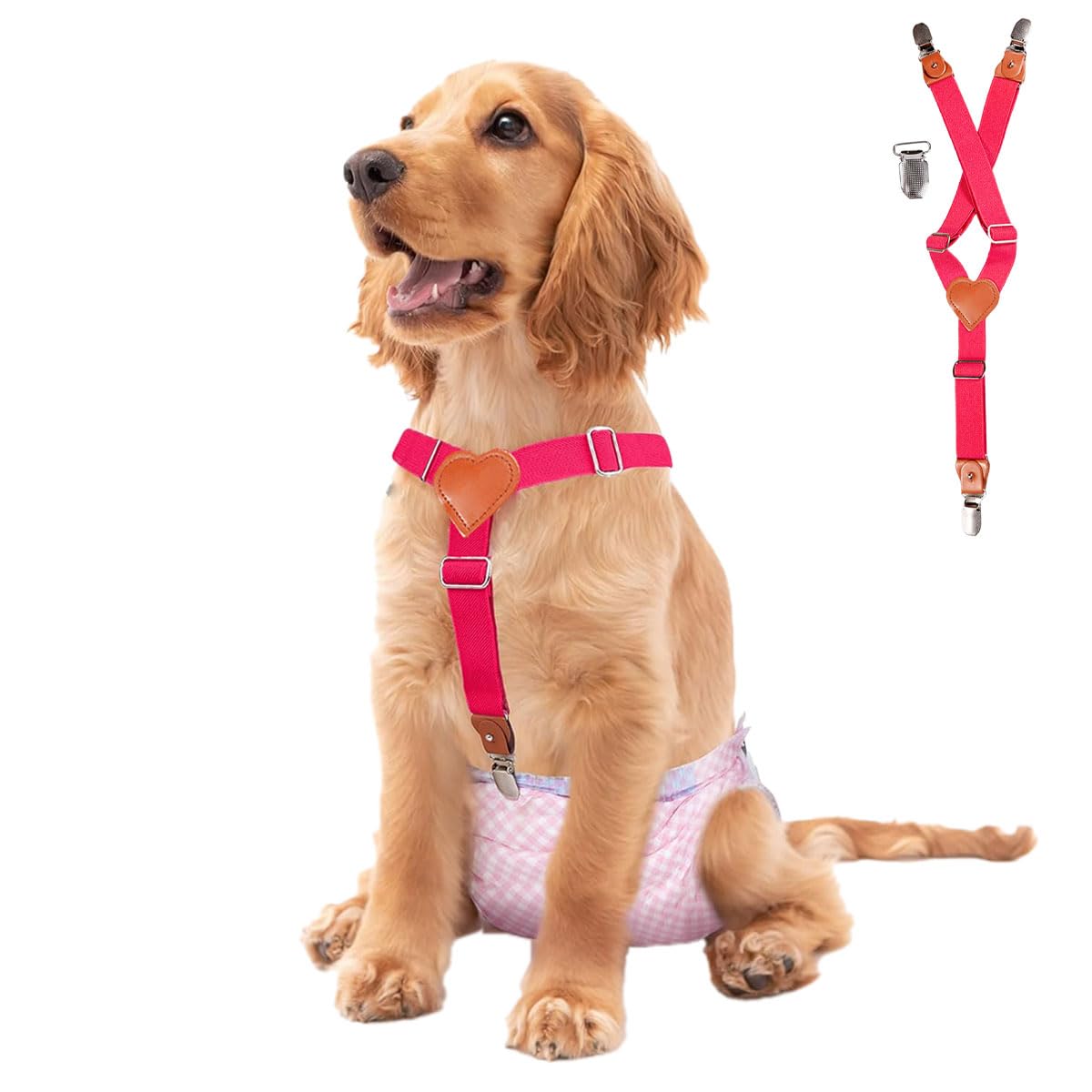 Qpets Dog Diaper Suspenders Strap for Medium Large Pets 34–65cm featuring Secure Clips and Y Shape Harness