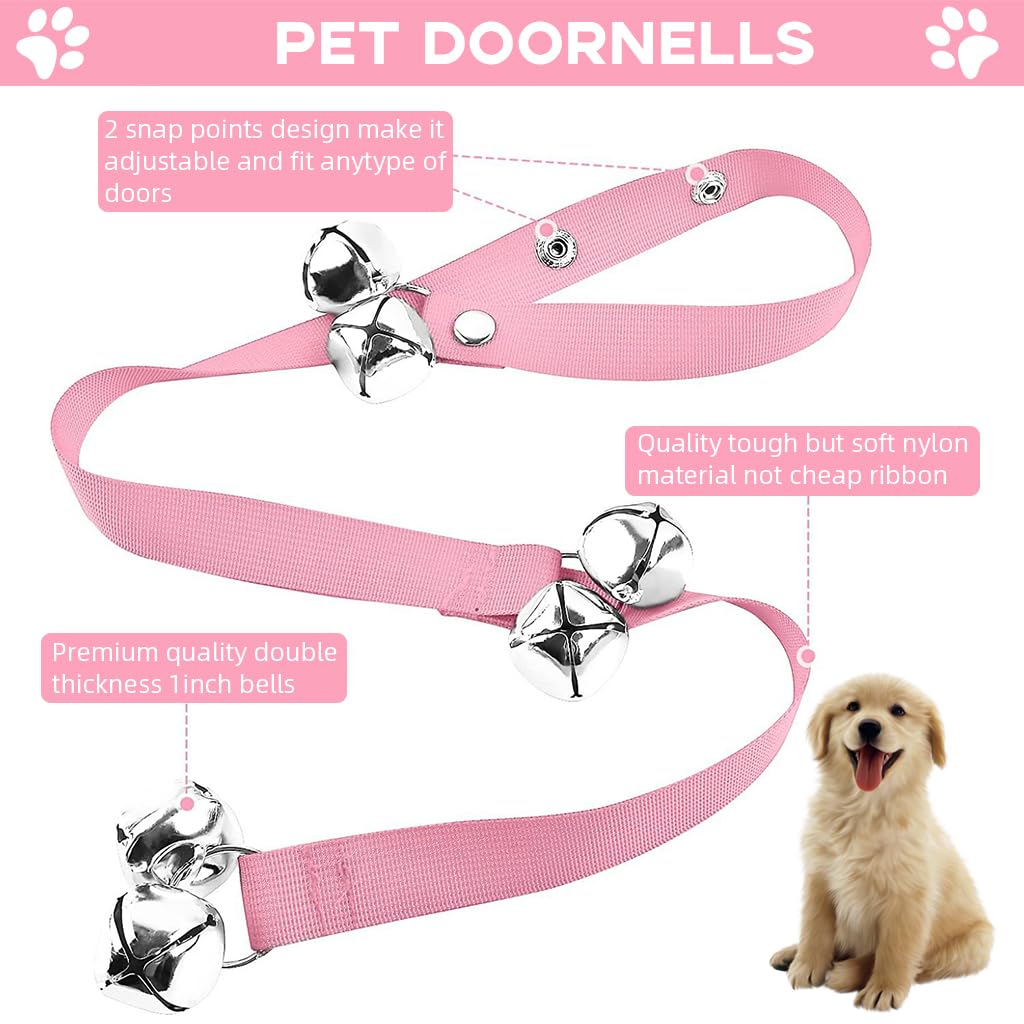 Qpets Dog Training Bells for Behavior and Potty Training with 33 inch Adjustable Hanging Strap | Encourages Clear Communication Between Puppies and Adult Dogs