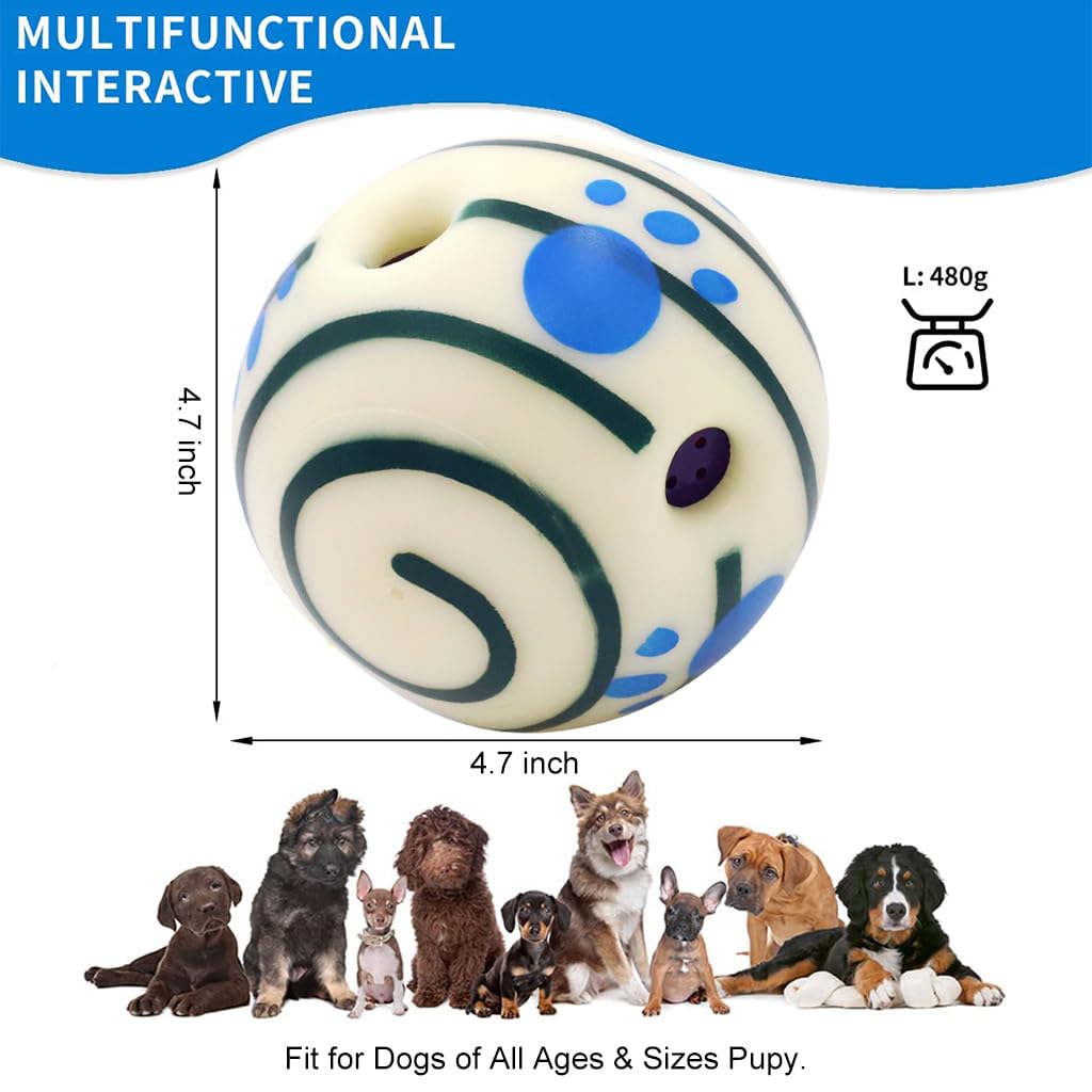 5.5 Inch Interactive Toy Ball for Dog, Dog Toys for Adult Dogs Fun Bouncing Sound Ball with Night Glow, PVC Dog Molar Chew Ball Funny Pet Ball Chewing Toy Ball Toy for Medium Large Dog