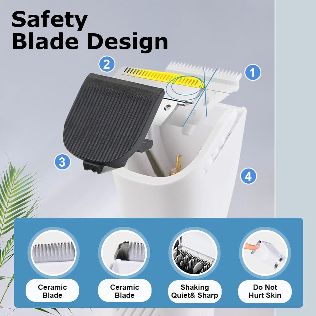 Qpets Dog Grooming Kit for Home Trimming with 3mm and 9mm Combs featuring Low Noise Motor | USB Rechargeable