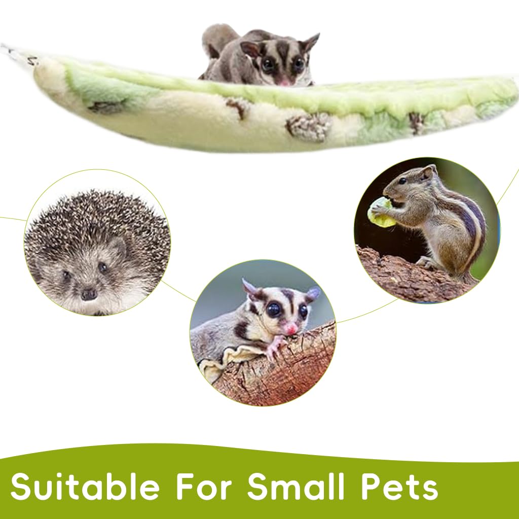 Qpets Hamster Hammock Set with Double Sided Plush Cone Pocket for Small Pets | All Season Cage Bed
