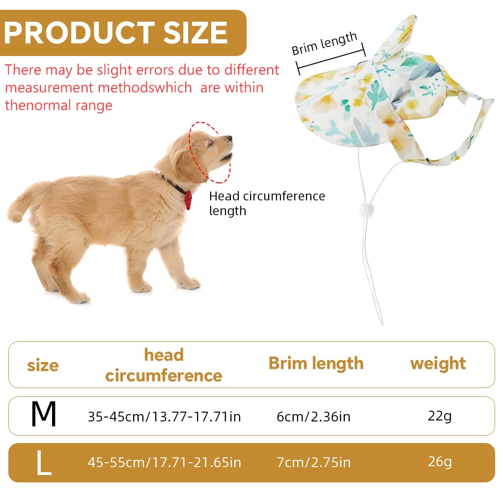 Qpets Dog Sun Visor Hat with Bunny Ears for Small and Medium Dogs | Polyester Pet Sun Protection