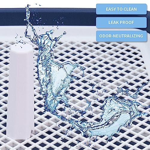 Qpets® Indoor Dog Potty Training Tray Mesh Puppy Toilet Non-Slip Reusable Easy Clean Pet Pee Poop for Small Medium Dogs 65x50cm 3 PCS