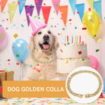 Qpets Dog Collar Chain for Large Dogs with Secure Clasp and Rhinestone Metal Links 60cm