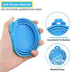 2Pcs Pet Can Lid Cover, 3 In 1 Silicone Pet Food Can Lid for Food Storage, Soft Easy to Clean and Fresh-Keeping Lid for Cat Dog Food Can Lid Can Cover for 3/5.5/12 Oz, Blue & Green