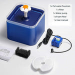 Qpets Cat Water Fountain 67oz 2.0L with LED Light featuring 3 Flow Modes and Quiet Pump