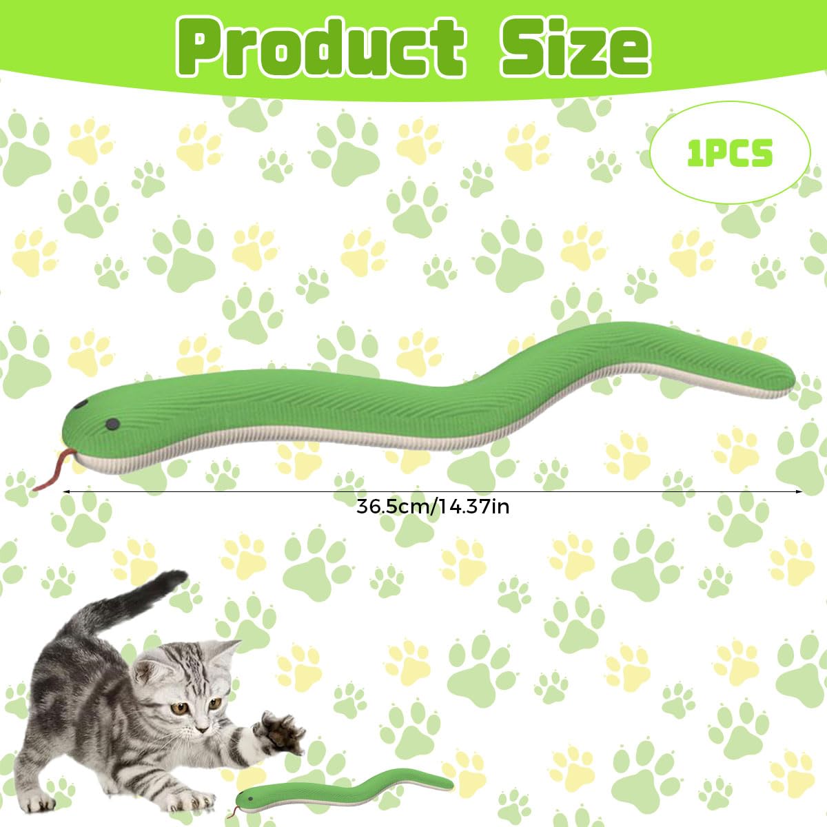 Qpets Cartoon Plush Cat Toy for Interactive Play with 14.5 in Soft Bite‑Resistant Fabric | Ideal for Kittens and Cats