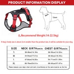 No Pull Dog Harness with Safety Reflective Strip Quick Release Buckle Adjustable Size Easy Control Handle for Small Medium Large Dog(Red,L, Recommended Weight: 14-22.5kg)