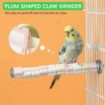 Qpets Parrot Birds Perching Stick for Cage with 7.8 in DIY Assembly & Screw Mount | Colorful Ceramic Claw Grinding Wheels