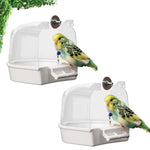 Qpets Bird Bathing Box for Cage with Screw Fixed Design 14x14x13 cm | for Finches and Parakeets