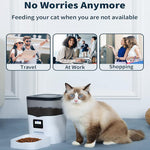 Automatic Pet Feeder, 3L Dog Feeder Pet Food Plastic Dispenser With Programmable Timer, Portion Control 1-4 Meals Per Day, Dual Power Supply For Small Medium Cats Dog Food Stand