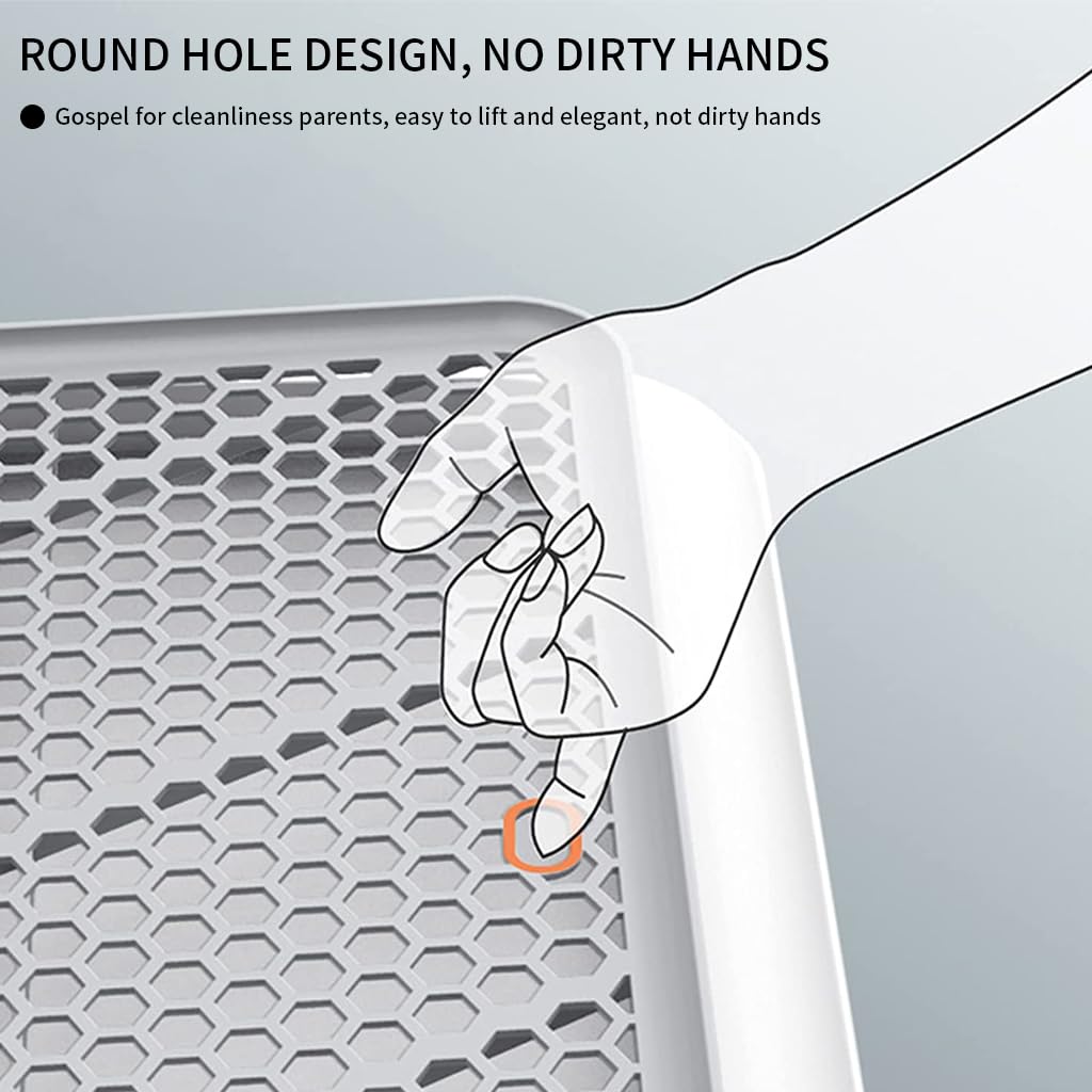 Qpets Indoor Dog Potty Training Tray 65x50cm with Removable Mesh Grate for Small Dogs | Easy Clean Reusable Toilet 2 PCS