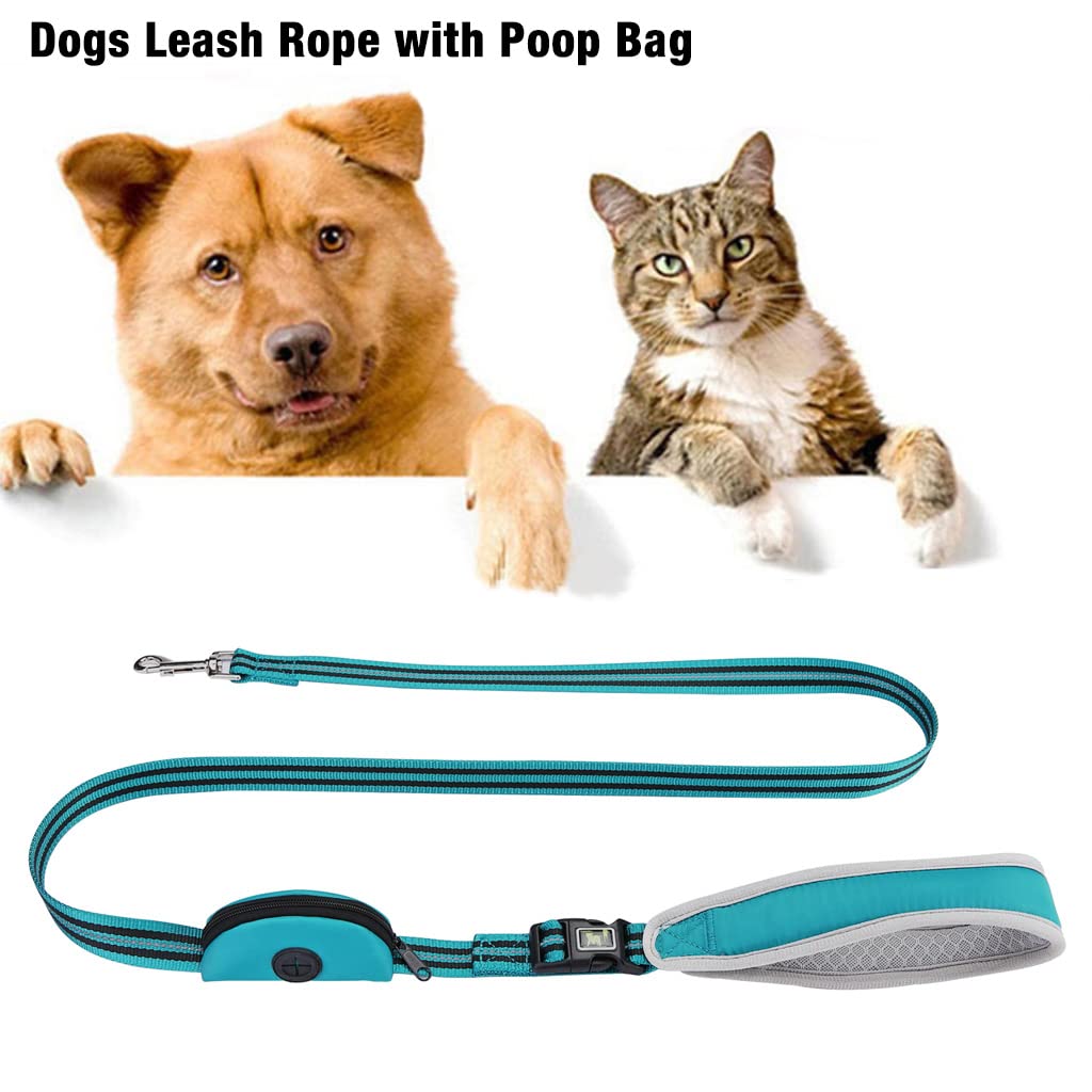 Qpets Dog Leash for Walking with 1.5m Nylon Rope and Quick Release Buckle | Padded Grip