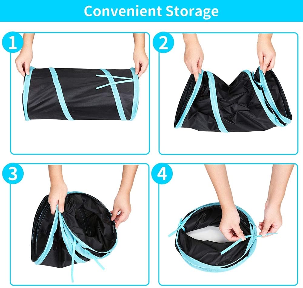 Qpets Cat Toys Set for Indoor Cats with 21 Pcs and Foldable Tunnel 50 cm x 25 cm | Interactive Play