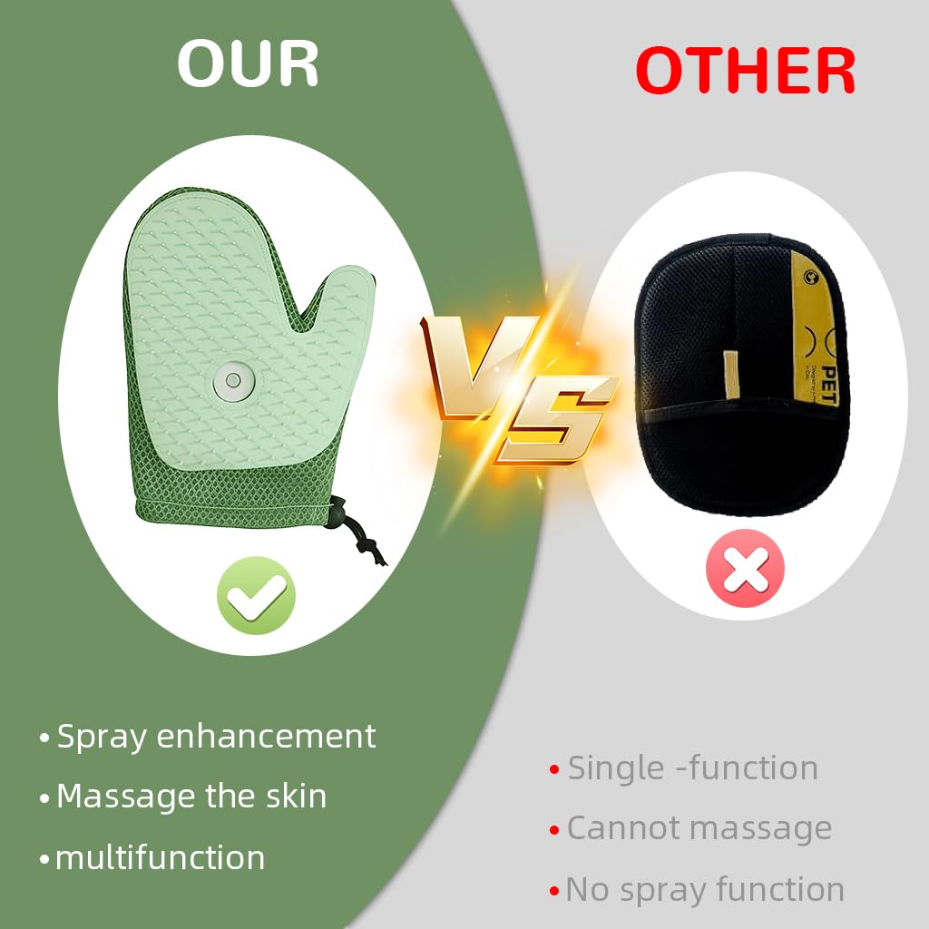 Qpets Pet Hair Removal Gloves for Dogs and Cats with 238 Silicone Bristles | 40°C Steam Grooming Mitt