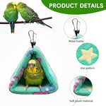 Qpets Parrots Nest for Cage with Screw Mounting and Soft Green Plush Interior 17x14x16cm | Washable Cozy Home for 2 Budgies