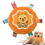 Qpets Dog Toy 6.3 in Round Rattle Toy with Squeaky Sound and Soft Plush for Cats and Dogs