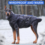 Qpets Dog Coat for Large Dogs with Dual D Ring Leash Attachment and Plush Collar | Waterproof Oxford Warm Jacket 58 cm Neck