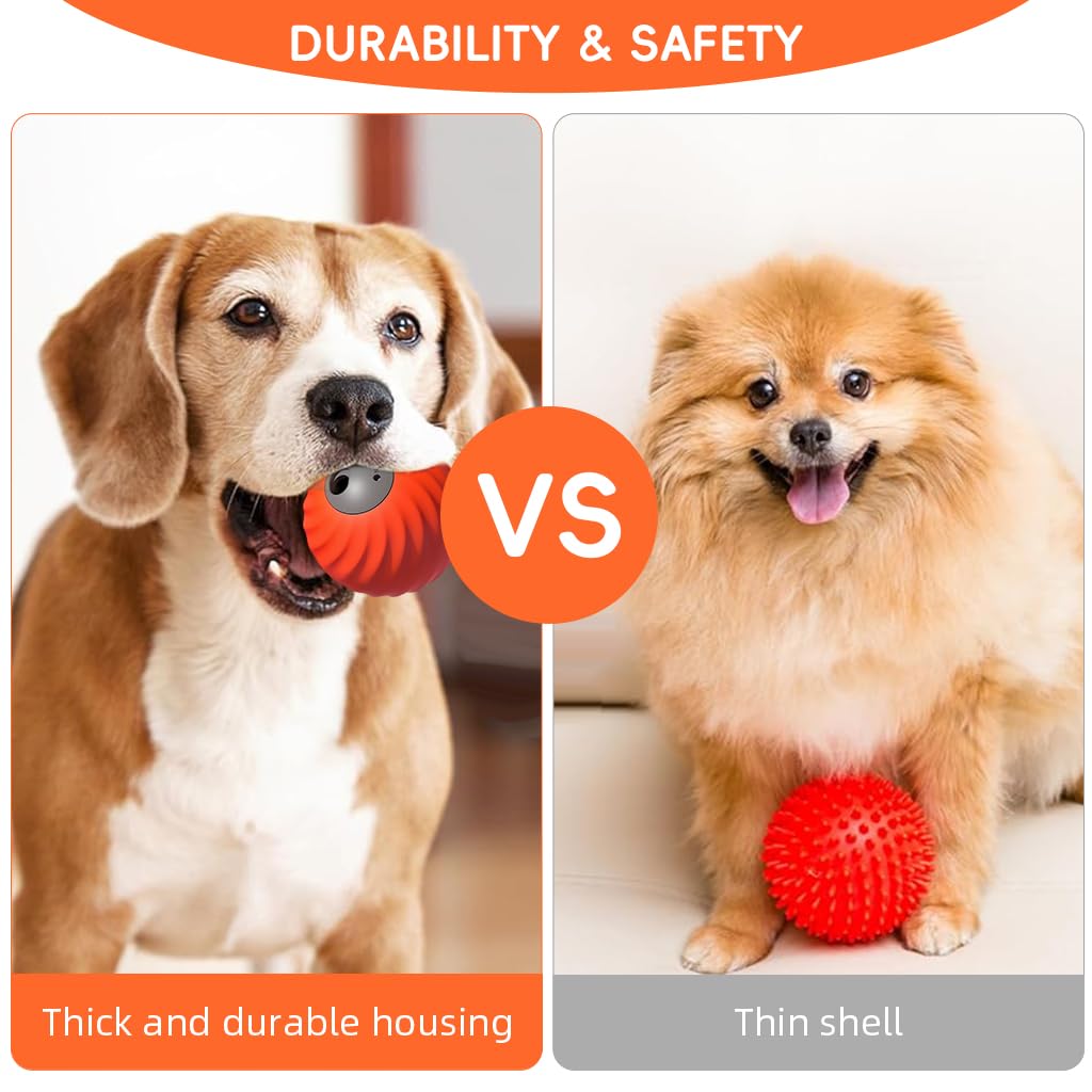 Qpets Dog Treat Ball for Interactive Play and Mental Stimulation with 500mAh Battery | TPU Dispenser featuring Crochet Strawberry Cover