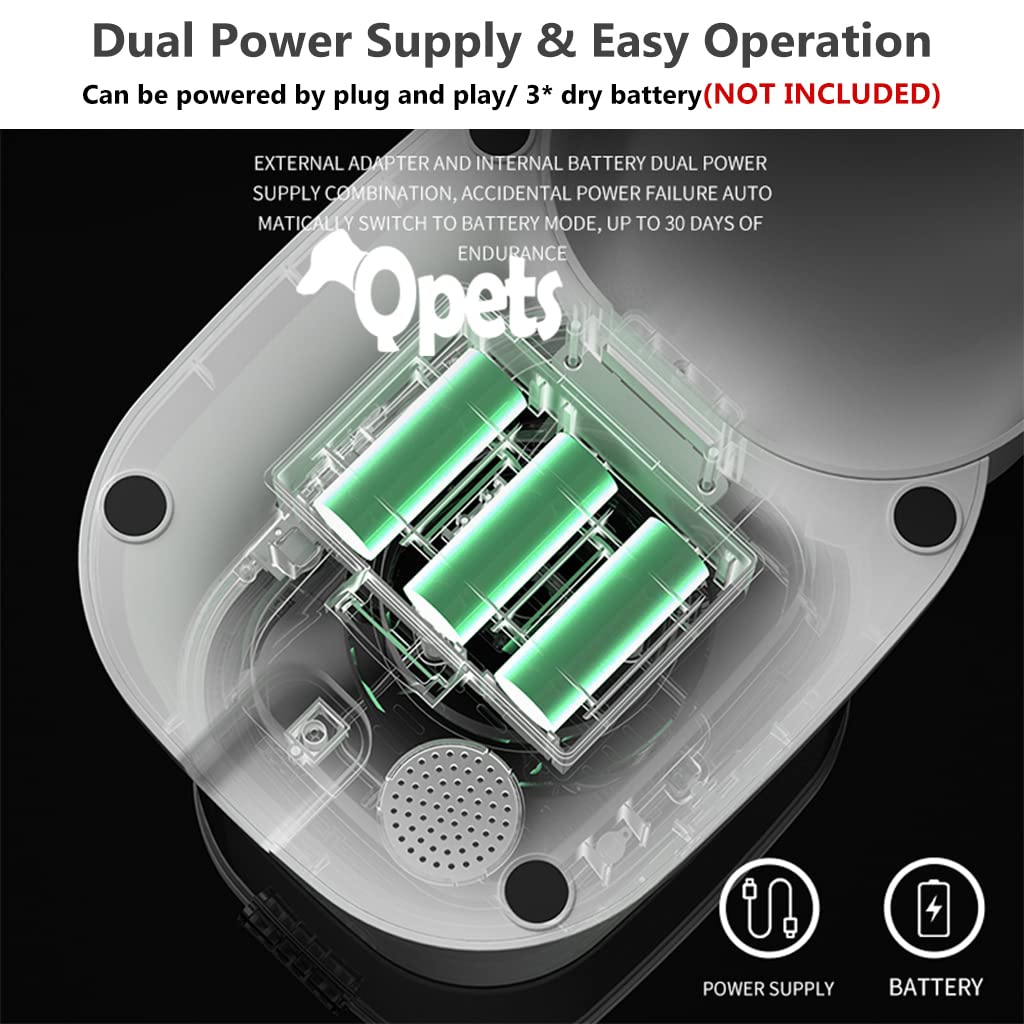 Qpets Automatic Dog Feeder 6L Pet Food Dispenser with Voice Recording & Dual Power | Easy Feeding for Cats and Dogs