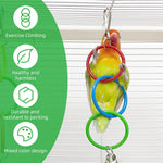 Qpets Parrot Link Chain Toys for Birds with Colorful Rings & Secure Clasp | 2-Piece Set