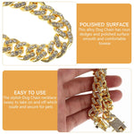 Qpets Dog Collar Chain for Large Dogs with Secure Clasp and Rhinestone Metal Links 60cm