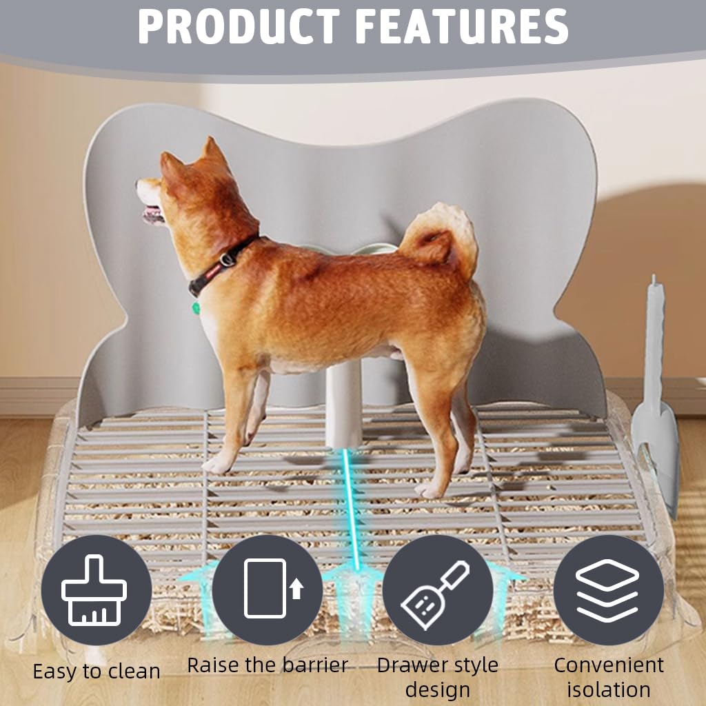 Qpets Dog Potty Training Tray for Small Dogs up to 5 kg with Mesh Grid and Quick Drain | Indoor and Outdoor Toilet