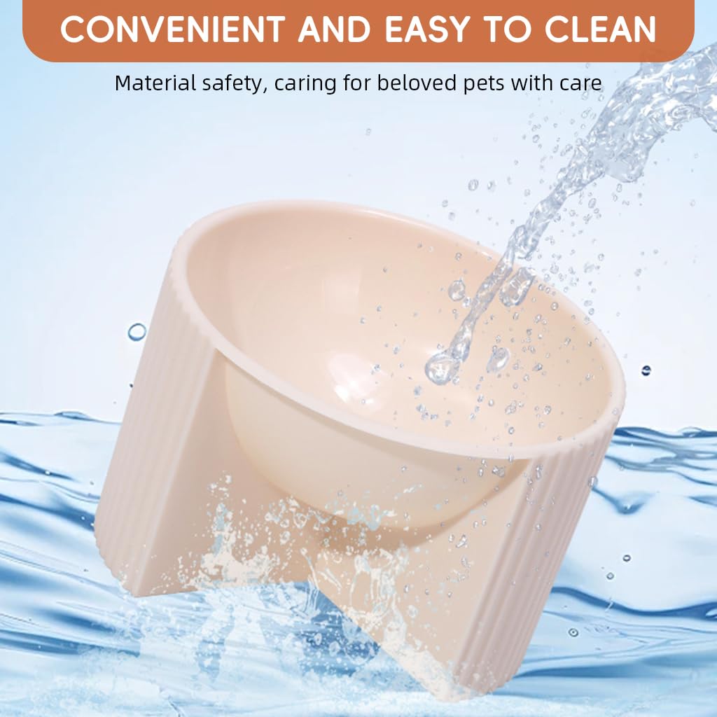 Qpets Raised Cat Bowl for Comfortable Eating with 14cm Tilted Design | Reduces Neck & Joint Strain