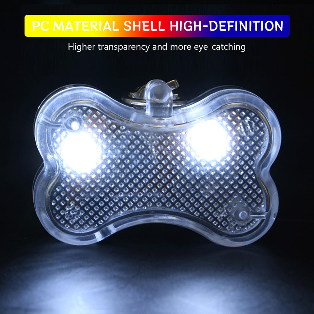 Qpets Dog Collar Charms for Night Safety featuring 7 Color LED Light and Waterproof Design