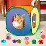 20 PCS Toys for Cats Set, Collapsible Cat Tunnels for Indoor Cats, Family Set Cat Teaser Toy Cat Feather Toy Fluffy Mouse Crinkle Balls Cat Toys for Cat Puppy Kitty Rabbit