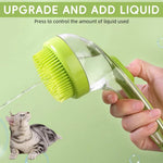 Qpets Pet Bath Brush for Dogs with Built In Soap Dispenser and Soft Silicone Bristles
