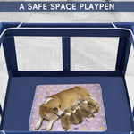 Qpets Playpen for Dogs with Zip Around Gate and Clear Mesh | 107x107x66cm Indoor Pet House
