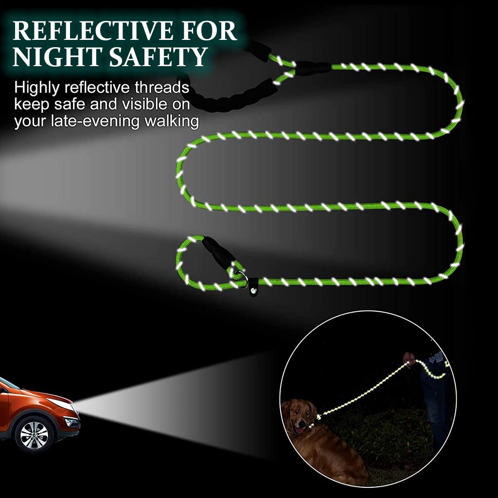 Qpets Dog Training Leash for Walking and Obedience with Anti Strain Braided Nylon Rope 1.7m Green