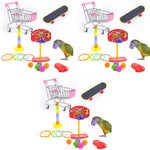 Qpets Bird Toys Set for Parrot Training with 21PCS Accessories Including Cart and Basketball | Bright Color Play Activity