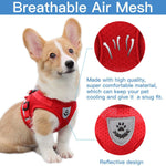 Qpets Dog Vest Harness for Puppy with 1.2m Leash featuring Reflective Strip | Breathable Mesh XL Red