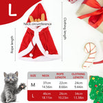 Qpets Christmas Cat Clothes for Parties featuring Adjustable Drawstring Hat and Soft Plush Cloak | Neck 46 cm