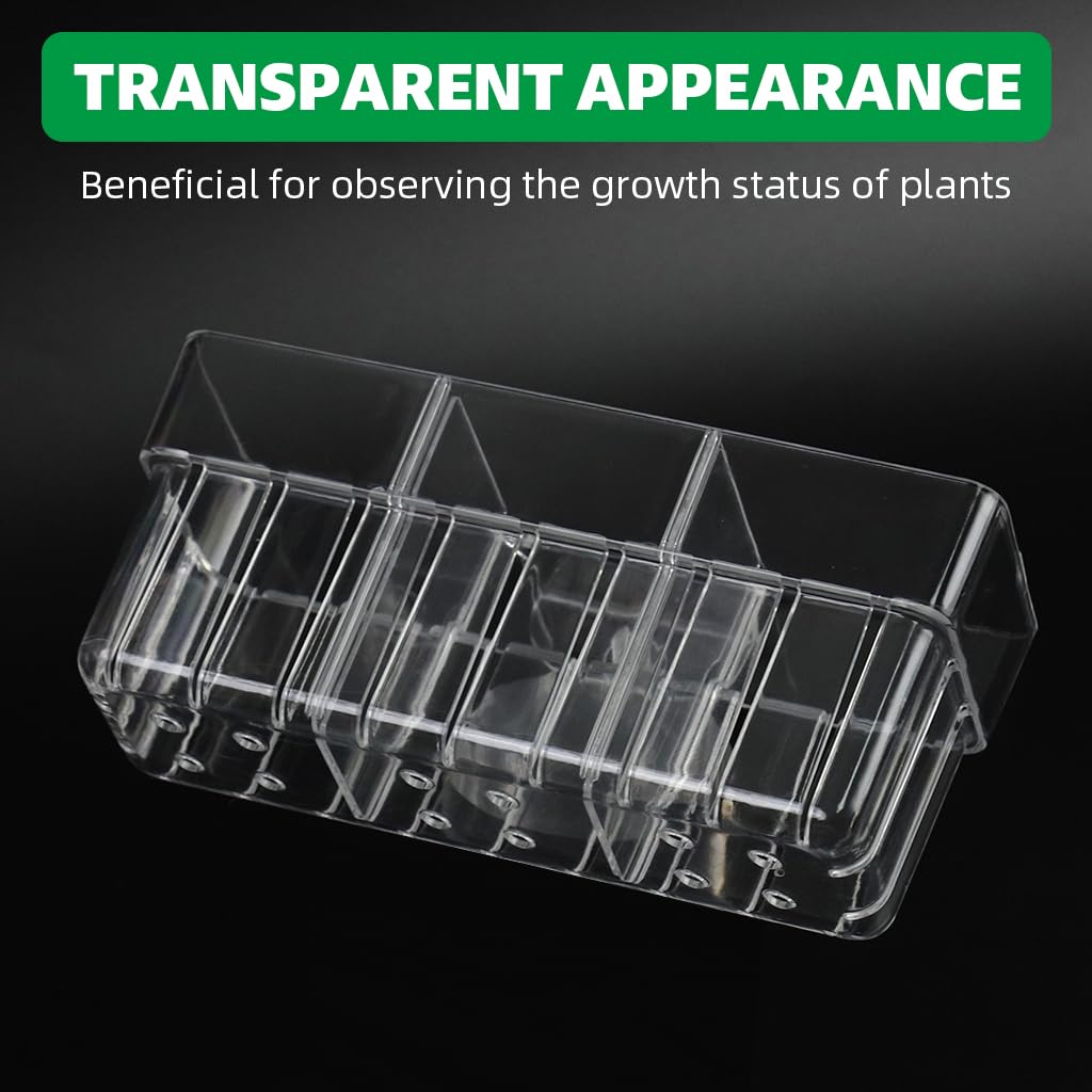 Qpets Aquarium Plant Basket for Fish Tank with 3 Compartments and Screw-Fixed Acrylic Design