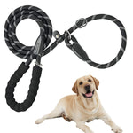 1.7m Dog Training Leash, Durable Light Reflecting Dog Leash, Soft Paded Handle Dogs Training Leash, Adjustable Dogs Leash Anti-Strain Leash Braided Rope for Small Medium Large Dog(Black)