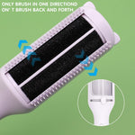 Qpets Dog Grooming Brush for Shedding and Mat Removal with Cleaning Roller and Ergonomic Handle