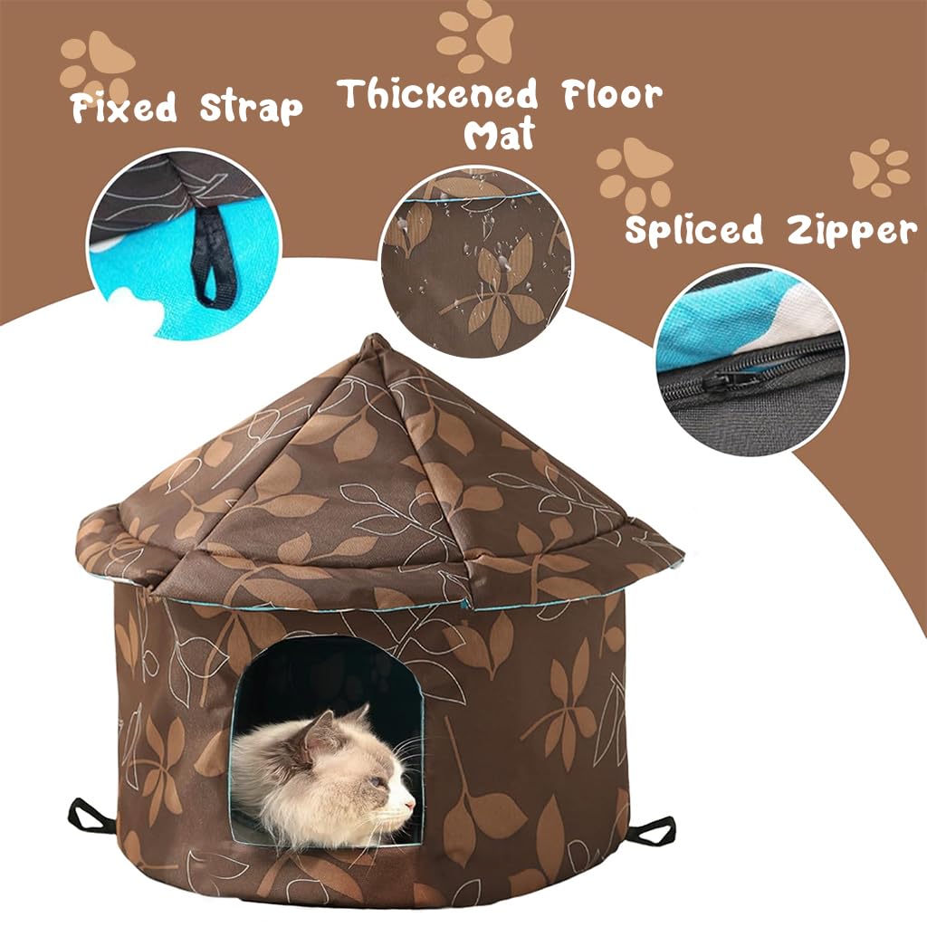 Qpets Pet Hut House for Indoor and Outdoor Use with Detachable Roof and 45x41 cm Space | Waterproof Oxford Cloth for Cats and Dogs